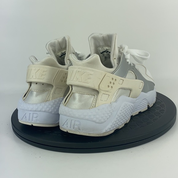 Nike Air Huarache White/Silver Athletic Running Shoes 318429-108 Men's Size 8.5 - Picture 5 of 12